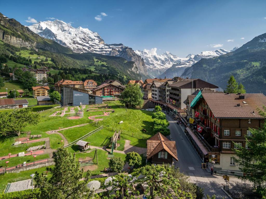 Hotel Schoenegg Wengen Oda fotoğraf
